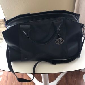 Leather laptop bag Black